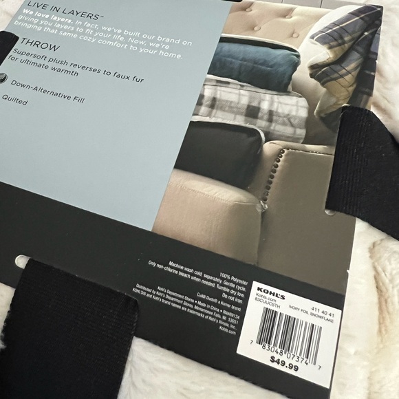 Cuddl Duds Cozy Throw Blanket - Snowflakes - Picture 5 of 5